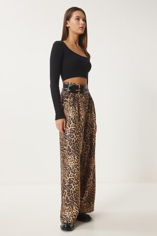 Calças - Bege e preto