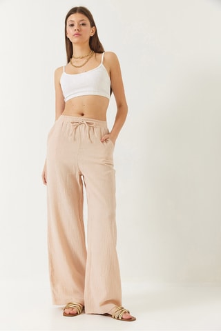 Calças palazzo - Bege