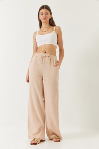 Calças palazzo - Bege