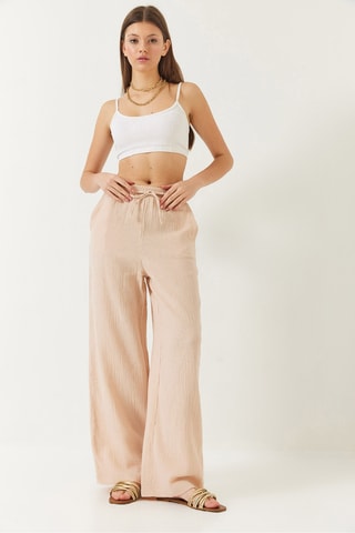 Calças palazzo - Bege