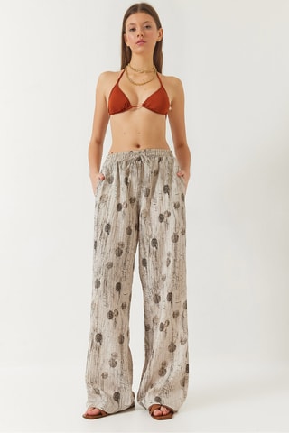 Calças palazzo - Bege