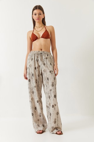 Calças palazzo - Bege