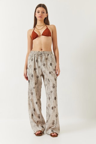 Calças palazzo - Bege