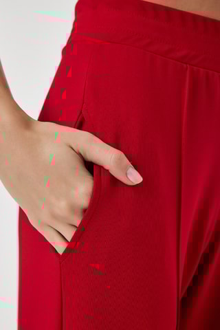 Calças de cintura alta - Vermelho