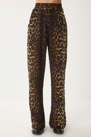 Calças regular - Preto e cru