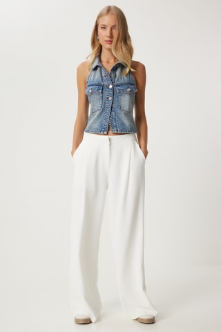 Calças palazzo - Branco