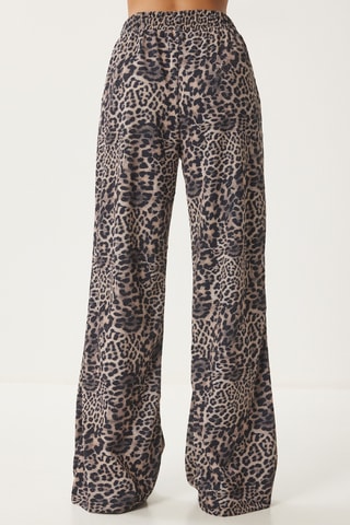 Calças wide legs - Preto e bege