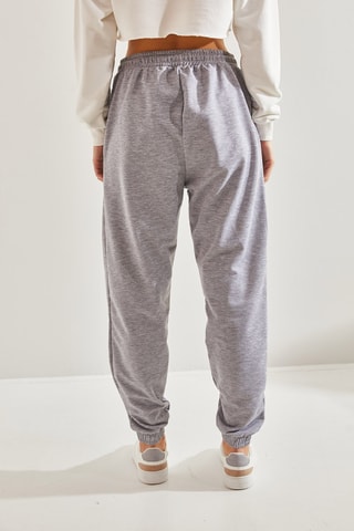 Calças de treino regular de cintura alta - Cinzento