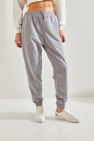 Calças de treino regular de cintura alta - Cinzento