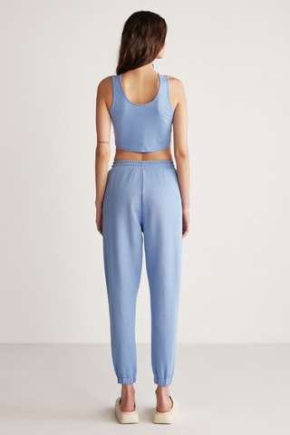 Calças de treino relaxed fit de cintura alta - Azul-claro