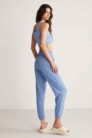 Calças de treino relaxed fit de cintura alta - Azul-claro