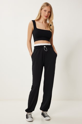 Calças relaxed fit - Preto