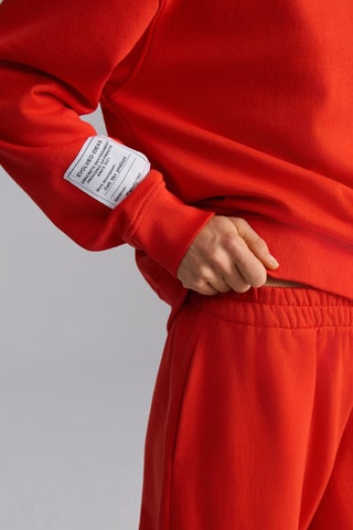 Calças de treino regular em algodão biológico - Vermelho