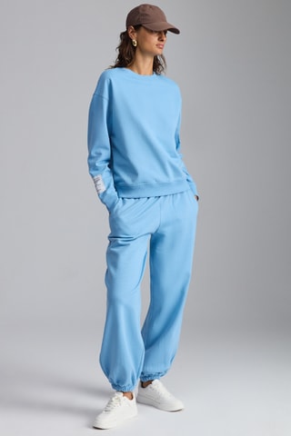 Calças de treino regular em algodão biológico - Azul-claro