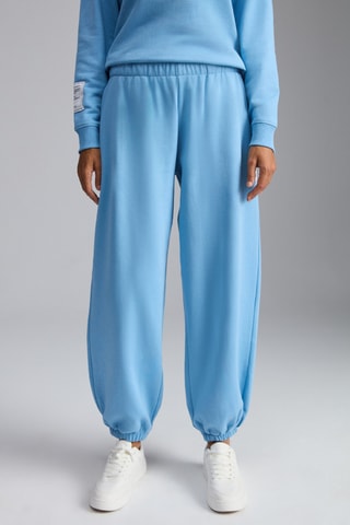 Calças de treino regular em algodão biológico - Azul-claro