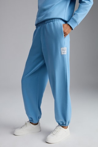 Calças de treino regular em algodão biológico - Azul-claro