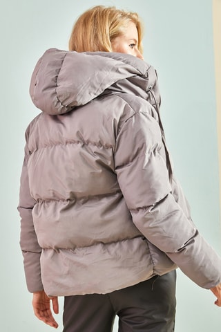 Blusão com capuz - Cinzento