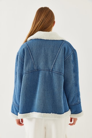 Casaco de ganga - Azul-cobalto