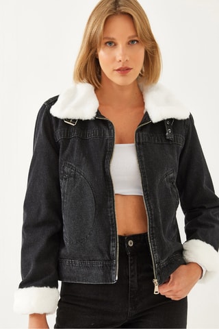 Casaco de ganga - Preto