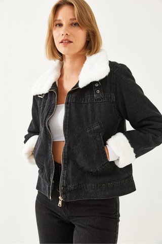 Casaco de ganga - Preto