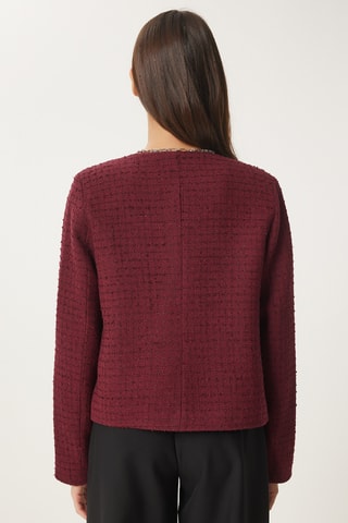 Casaco em tweed - Bordô