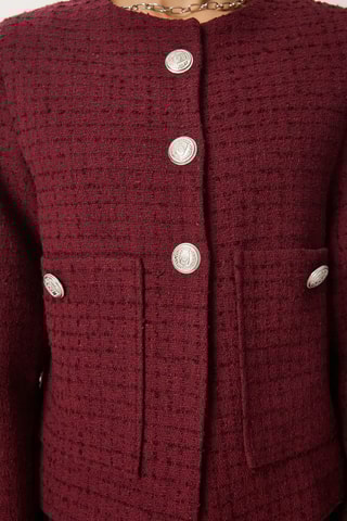 Casaco em tweed - Bordô