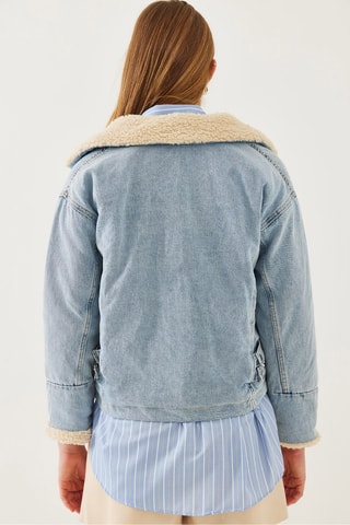 Casaco de ganga - Azul-claro