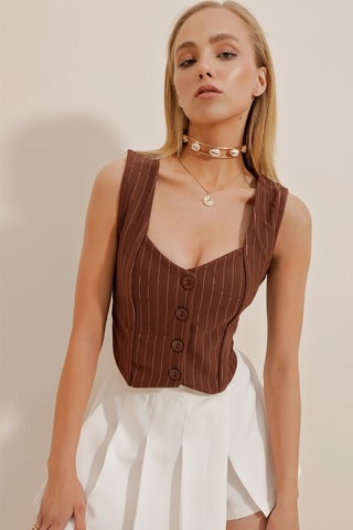 Colete de fato - Castanho