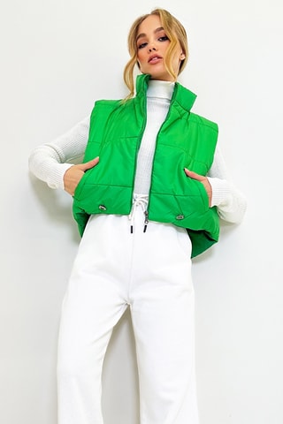 Colete acolchoado - Verde-claro