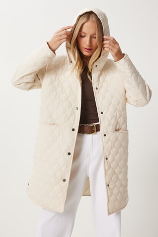 Sobretudo com capuz - Cru