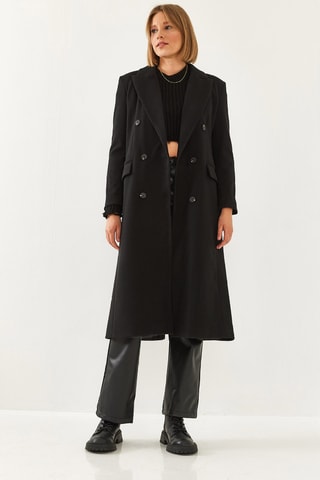 Sobretudo de lã - Preto