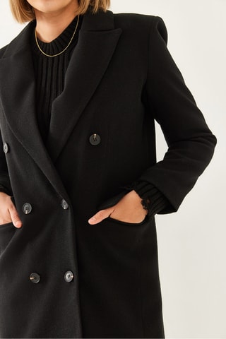 Sobretudo de lã - Preto