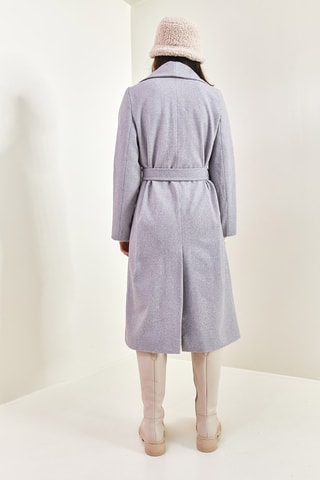 Sobretudo de lã - Cinzento-claro