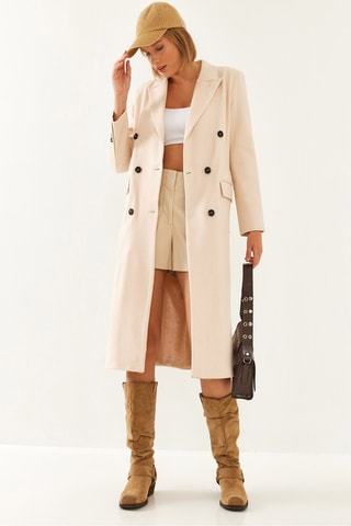 Sobretudo de lã - Cru