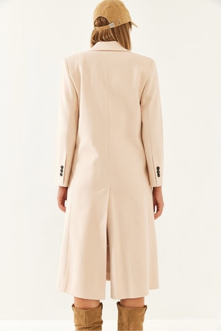 Sobretudo de lã - Cru