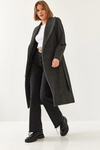 Sobretudo de lã - Preto