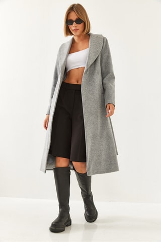 Sobretudo de lã - Cinzento