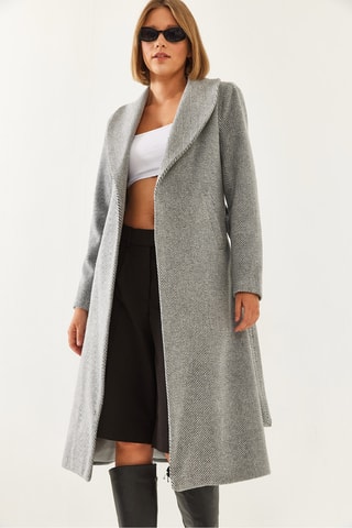 Sobretudo de lã - Cinzento