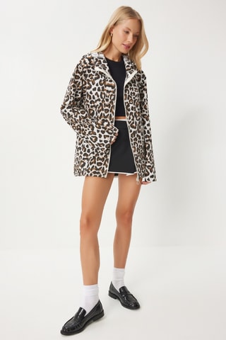 Casaco com capuz - Branco e castanho