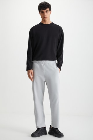 Calças relaxed - Cinzento-claro