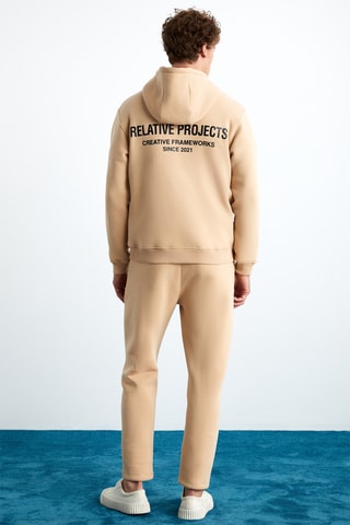 Calças de treino em algodão biológico - Bege-claro