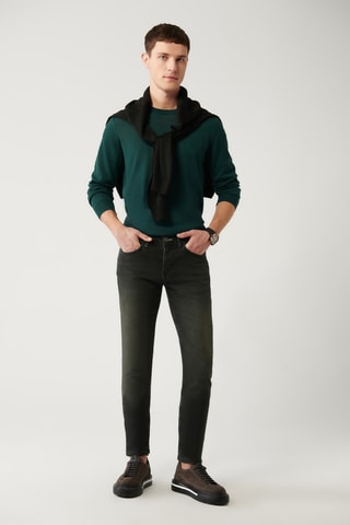 Calças de ganga slim - Caqui