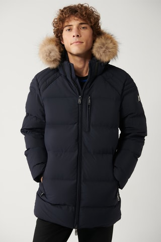 Blusão com capuz - Azul-marinho