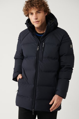 Blusão com capuz - Azul-marinho