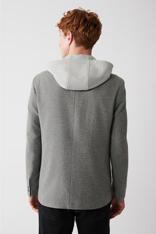 Casaco de lã - Cinzento-claro