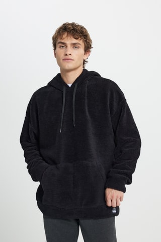 Sweat polaire à capuche - Noir