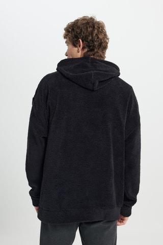 Sweat polaire à capuche - Noir