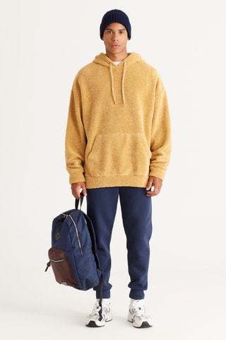 Sweat polaire à capuche - Moutarde