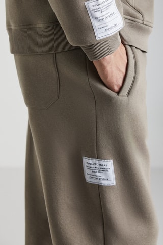 Sweat à capuche et pantalon oversize en coton biologique - Taupe