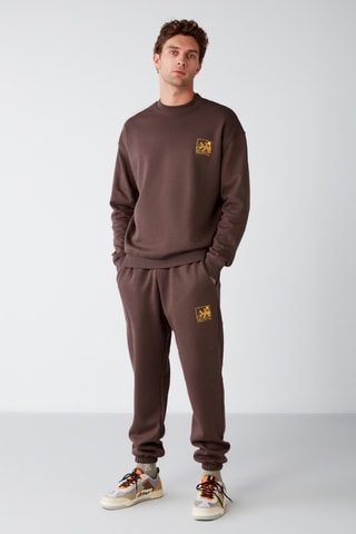 Sweat et pantalon relaxed - Marron